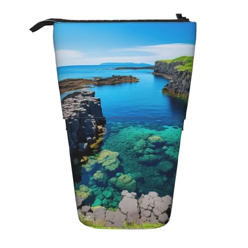 Jeju Island Korea Vertikales einziehbares Federmäppchen Organizer Box Weihnachten Urlaub Neujahr Bürotasche von OAROK