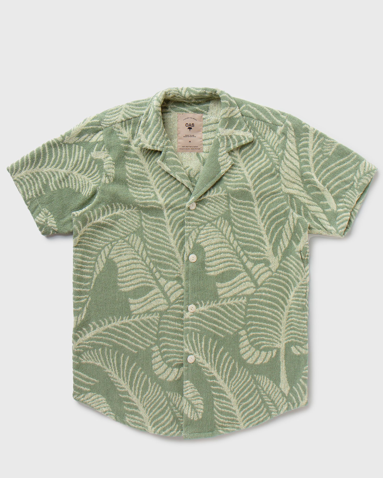 OAS Banana Leaf Terry Shirt men Shortsleeves green in Größe:S von OAS