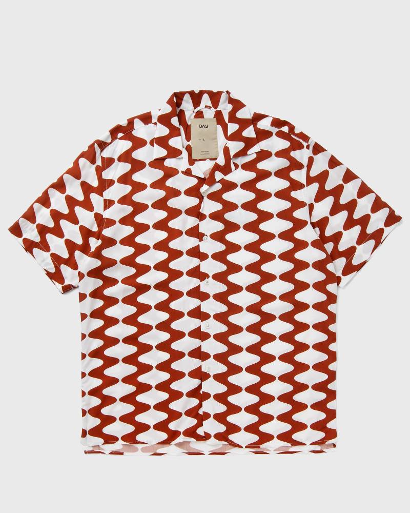 OAS Big Lauda Viscose Shirt men Shortsleeves red|white in Größe:M von OAS