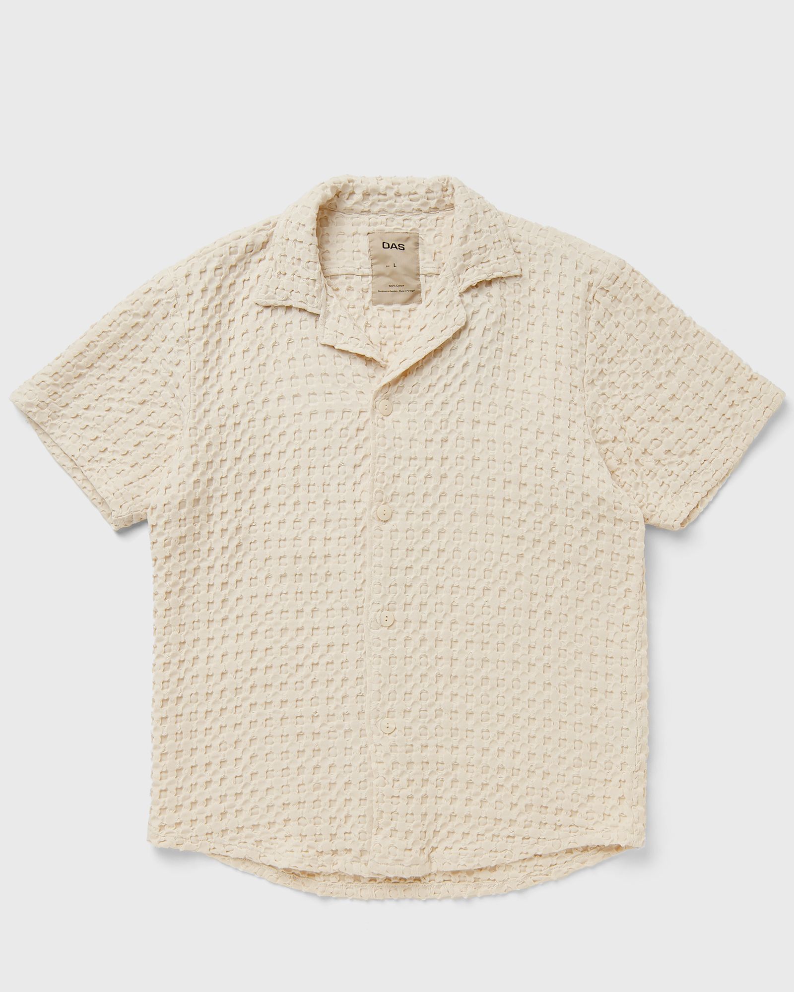 OAS Ecru Cuba Waffle Shirt men Shortsleeves beige in Größe:M von OAS