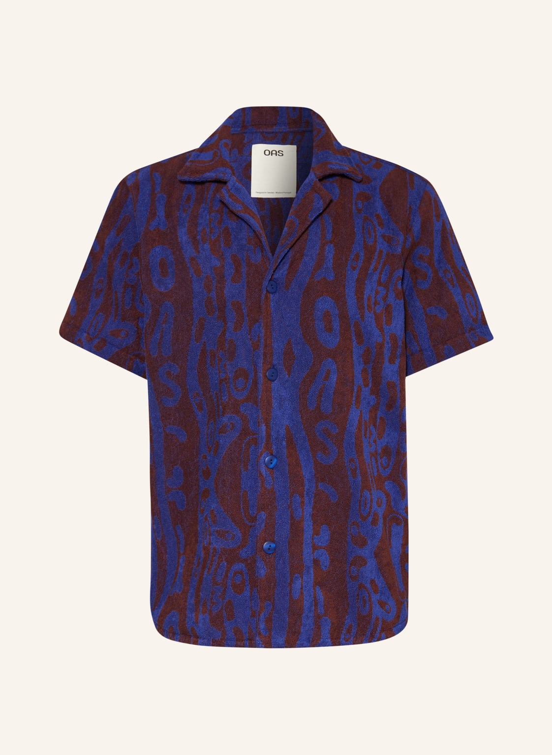 Oas Resorthemd Thenards Jiggle Comfort Fit Aus Frottee blau von OAS