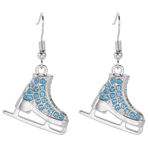 OATIPHO 1 Paar Schlittschuh Ohrringe Mit Strass, Sportlicher Stil, Leicht Und Bequem, Winter Schmuck FüR Frauen, Rollschuh AnhäNger, Eiskunstlauf Accessoire, Sky-Blue von OATIPHO