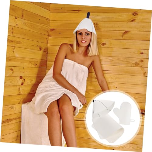 1 Satz Felt Sauna Hut für Damen Atmungsaktiver Saunahut und Handschuhset für Längere Sauna Sessions Robustes Material Passt für Haararten 1 Satz Felt Sauna Hut für Damen Atmungsaktiver Saunahut und Handschuhset für Längere Sauna Sessions Robustes Material Passt für Haararten von OATIPHO