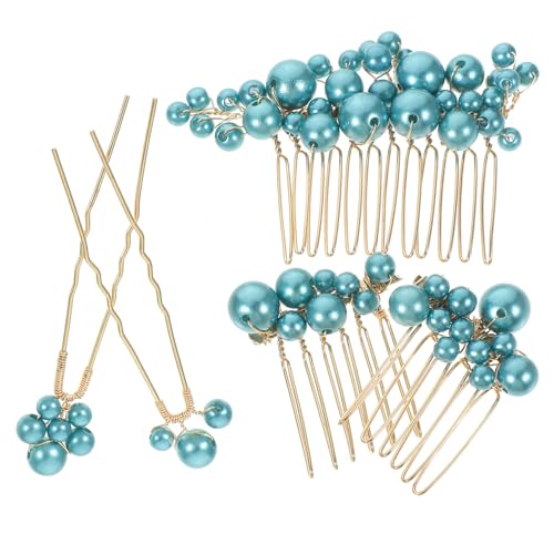 1 Satz Haaraccessoires Haarkämme Haarnadeln mit Grünen Perlen und Goldenem Draht Eleganter Brautschmuck für Besondere Anlässe Hochzeiten und Feiern von OATIPHO