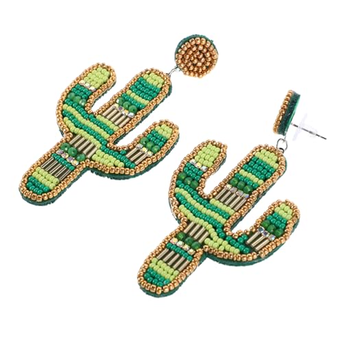 OATIPHO Kaktus-perlenohrringe Im Boho-stil Handgefertigte Ohrringe Für Frauen Leichte Statement-ohrringe Mit Kaktusmotiv Für Festival Und Alltag von OATIPHO