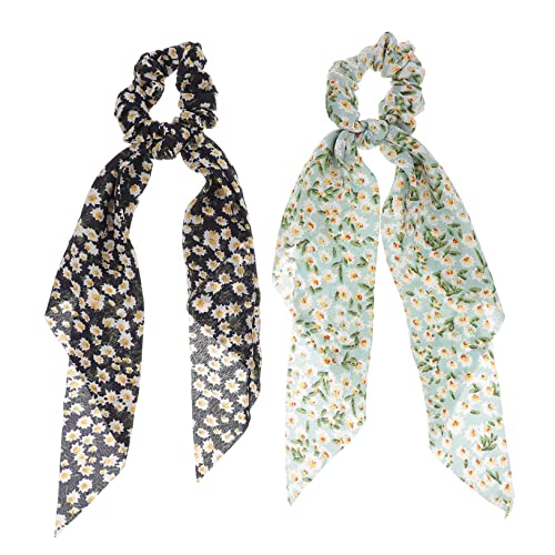 OATIPHO 2 Stück Chiffon Haargummi Schal Damen Haargummis Für Langes Haar Elastische Haarringe Mit Einzigartigem Design Modisches Haaraccessoire Für Vielseitige Anlässe von OATIPHO