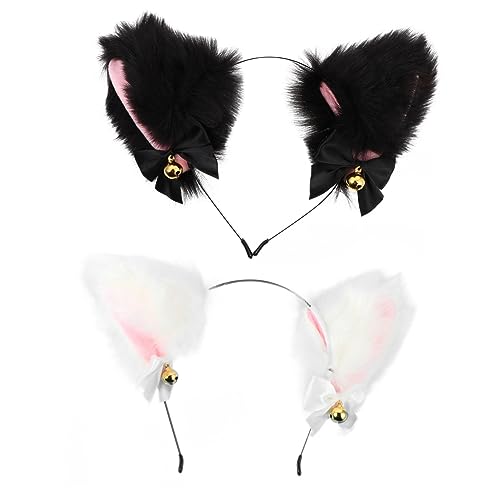 2 Stück Katzenohren Haarreif Süßes Cosplay Zubehör für Partys Handgemacht mit Einzigartigem Design für Halloween und Karneval Sicheres Material Chemische Stoffe von OATIPHO