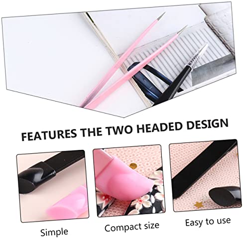 2 Stück Multifunktionale Nagelkunst Stäbe und Pinzetten mit Druckkopf Nagelwerkzeug für Sticker und Nailart Leicht und Handlich für Maniküre und Pediküre von OATIPHO