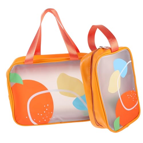2 Stück Teiliges Kosmetiktasche Durchsichtige Kulturtasche für Damen Kleine und Mittlere für Kosmetik und Toilettenartikel Stilvolles Design Sommerorange 2 Stück Teiliges Kosmetiktasche Durchsichtige Kulturtasche für Damen Kleine und Mittlere für Kosmetik und Toilettenartikel Stilvolles Design Sommerorange von OATIPHO