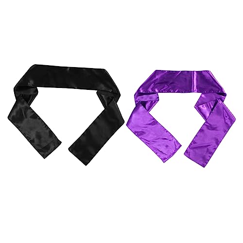 2 Stück Teiliges Satin Haarband für Damen Verstellbares Wickelband für Perücken Schwarz für Fitness Yoga und Tägliches Styling von OATIPHO