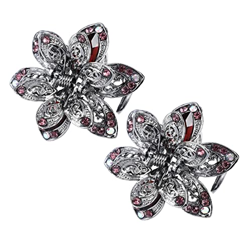 2 Stück Wasserfall Haarklammern aus Legierung mit Kristallen Rutschfeste Haarkralle für Damen und Besondere Anlässe von OATIPHO