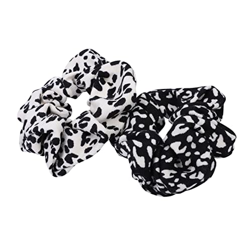 2Stücke Leopard Haargummis Elastische Haarringe Kreativer Haarschmuck für Damen Scrunchies im Leopardendesign Praktisch und Vielseitig für Haartypen von OATIPHO