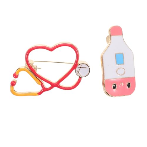 OATIPHO 2stücke Herzförmige Anstecknadel Metall Medizinische Brosche Krankenschwester-abzeichen Hut Zubehör Professioneller Schmuck Für Gesundheitswesen von OATIPHO