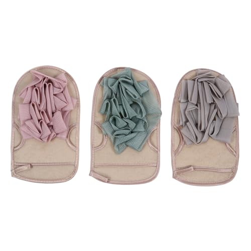3 Stück Badehandschuhe aus Luffa Doppelseitige Peeling Mitts für Effektive Hautreinigung Reusable Exfoliating Bath Sponge für Männer und Sanfte Pflege mit Reinigungseigenschaften von OATIPHO