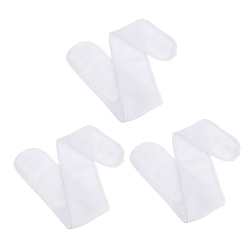 3 Stück Selbstklebendes Spa Make Up Stirnband für Verstellbares Dehnbares Yoga Duschband Weiß für Gesichtswäsche Sport und Schönheit von OATIPHO
