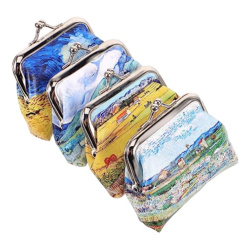 4 Stück Kleines Kosmetiktäschchen für Damen Dekorative Handtasche mit Kartenfächern für Festivals Veranstaltungen und Täglichen Gebrauch Schützt Ihre Essentials Feuchten Umgebungen von OATIPHO