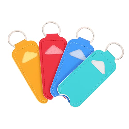 OATIPHO 4stücke Pu Lippenstift Schlüsselanhänger Halter Tragbare Lippenbalsam Tasche Für Reisen Lippenstift Schutz Hülle Für Frauen Und Mädchen von OATIPHO