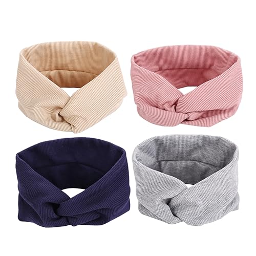 4 Stück Teiliges Damen Sport Haarband Elastische Stirnbänder Khaki und Blau für Yoga Fitness und Rutschfestes Design mit Schraubengewinde für Sicheren von OATIPHO