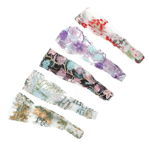 5 Stück Teiliges Blumendesign Haarbandana für Damen Atmungsaktive Haarschals mit Spitzenrand Partys und Verschiedenen Farben Erhältlich von OATIPHO