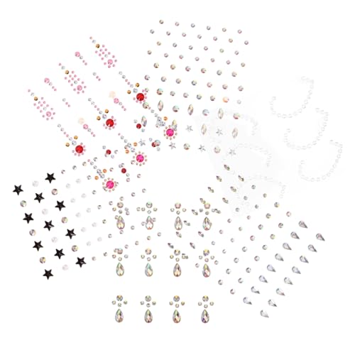 6 Blätter Glitzernde Rhinestone Sticker für Gesicht und Teiliges zur Makeup Dekoration für Partys Hochzeiten Karneval und Besondere Anlässe Selbstklebende Körperjuwelen für Diy von OATIPHO