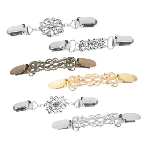 OATIPHO 6stücke Schalhalternadel Aus Metalllegierung Verstellbarer Broschennadelclip Pulloverclip Mit Wirbelmuster Kleiderspannerclips Schalclip Für Damen Broschenverschlussclip von OATIPHO