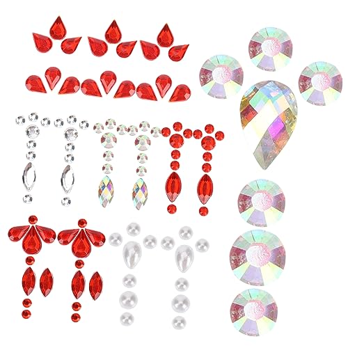 7 Blätter Gesichtsschmuck Aufkleber für Funkelnde Gesichtsjewels für Festivals Partys und Events Verschiedene Designs für Looks Einfache Anwendung und Wiederverwendbar von OATIPHO