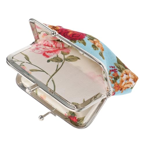 OATIPHO Vintage-kulturtasche Für Damen Segeltuch-geldbörse Blumenmuster Geldbörse Für Die Reise Retro-Handtasche Zur Bargeldaufbewahrung von OATIPHO