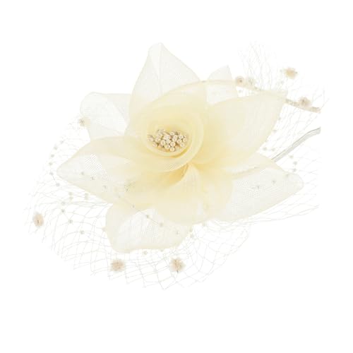 Hochzeit Fascinator Haaraccessoire Netz Haarreifen für Damen Kopfschmuck für Teeparty und Besondere Anlässe Romantisches Design Elfenbeinfarbe Hochzeiten und Fotoshootings von OATIPHO