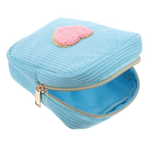 OATIPHO Kleiner Kosmetik Organizer Mit Cartoon-Herz-Patch Tragbare Make-up-Tasche Für Damen Vielseitig Einsetzbar Als Münzgeldbörse Oder Reise-Accessoire Stilvolles Design von OATIPHO