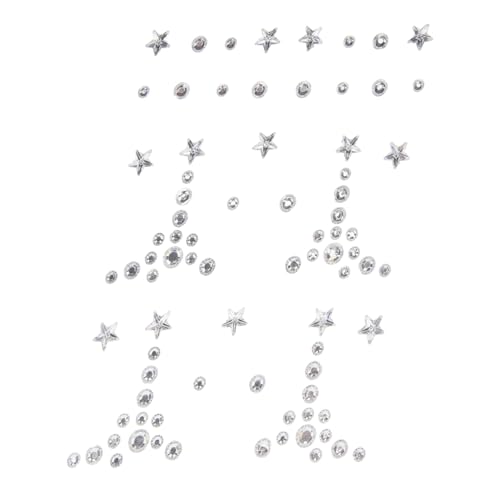 OATIPHO 1 Blatt Gesichtsschmuck Aufkleber Selbstklebende Perlen Glitzersteine für Make Up für Festivals und Besondere Anlässe Einfache Anwendung Vielseitige Designs Perfekter von OATIPHO