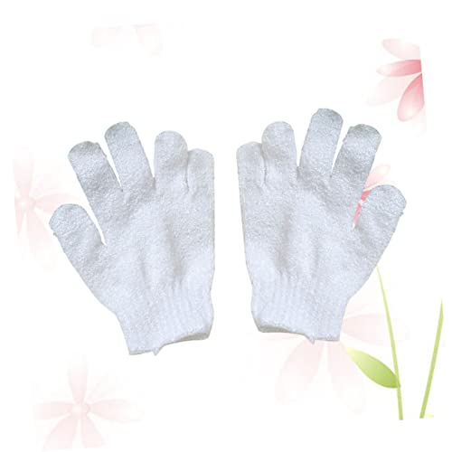OATIPHO Bad Peeling Handschuhe Mit Fingern Körper Peeling Handschuhe Für Bad Dusche Sauna Schrubber Handschuh Für Männer Und Frauen Weiß Leicht Zu Reinigen Geeignet Für Seife Körper von OATIPHO