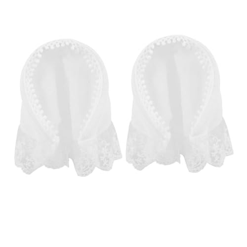 OATIPHO 1 Paar Haarband für Damen Kopfband mit Design Romantischer Stil für Hochzeiten und Partys Weiße Spitzenhaarbänder von OATIPHO