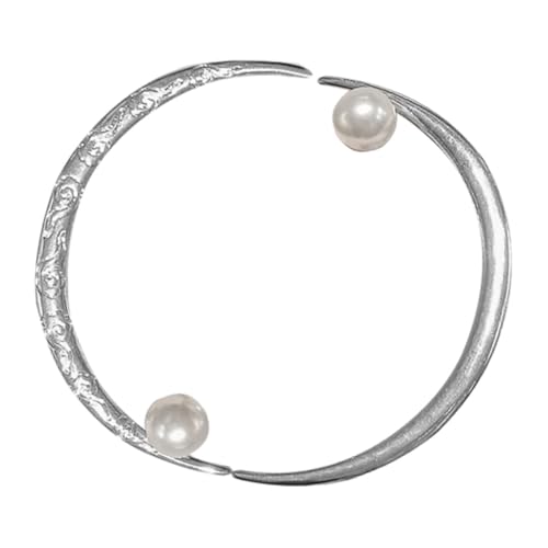 OATIPHO 1 Paar Haarnadel Haarstock Haargabeln Haarschmuck Für Damen Hochzeitshaarstifte Haarspangen Für Damen Haarstäbchen Für Brötchen Haarmondgabel Mondhaarclip Silber Imitationsperlen von OATIPHO