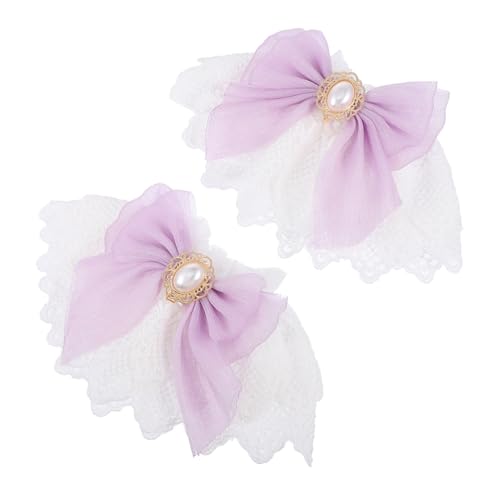 OATIPHO Doppellagige Spitzen-handgelenkmanschetten Mit Schleifen-handgelenkbändern Lolita-kleid- -accessoires Für Hochzeiten Und Besondere Anlässe von OATIPHO
