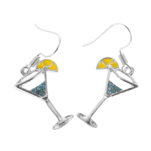 OATIPHO Ohrringe Damen Weinglas-ohrhänger Baumelnde Ohrringe Kreative Ohrschmuck Für Frauen Mädchen Party Alltag Anlässe Cocktail-cup-haken Ohrstecker Mit Essensmotiv von OATIPHO