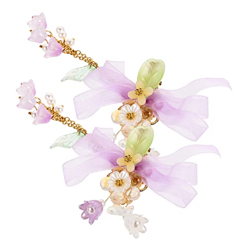 OATIPHO Blumenhaarspangen Mit Quaste Für Mädchen Kleine Haarclips Blumendekor Party-accessoires Hochzeitshaarzubehör Fein Verarbeitet von OATIPHO