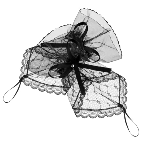 OATIPHO 1 Paar Spitzenhandschuhe transparente Handschuhe Halloween-Handschuhe Damen Brosche Tanzhandschuhe Hochzeitsaccessoires Hochzeits-Teeparty-Handschuhe für Frauen Spitzenärmel Black von OATIPHO