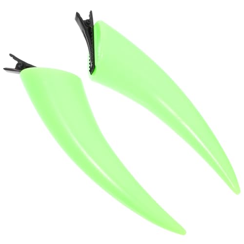 OATIPHO 1 Paar Teufelshornhaarclip Dämonenkostüm Kopfschmuck funkeln Haarklammer Teufel Haarnadel Halloween-Kostüme für Frauen Haarschmuck für Damen Cosplay Hörner Haarspangen Abs Hellgrün von OATIPHO