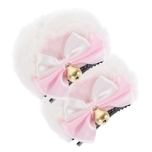 OATIPHO 1 Paar bär ohr haarspange Bogen Mädchen Haarschmuck tragen Bögen schöner Partykopfschmuck Bowknot-Bär-Ohr-Kopfschmuck Haarzubehör Haarklammer Stoff Weiß von OATIPHO