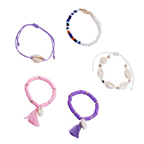 OATIPHO Muschelarmbänder Im Boho-stil 5er-set Verstellbare Bezaubernde Armbänder Für Partys Und Festivals Handgefertigt von OATIPHO