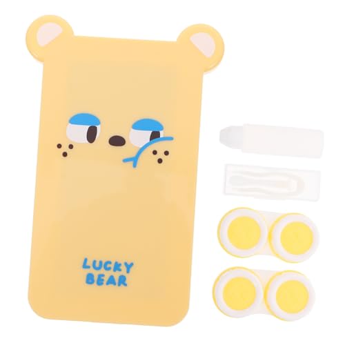 OATIPHO 1 Satz Begleitbox für Kontaktlinsen Kontaktinhaber Kontakte Objektivorganisator Behälter zum Einweichen von Linsen Mini Blau Reiseobjektiv Bezaubernder Objektiv-Organizer pp Gelb von OATIPHO