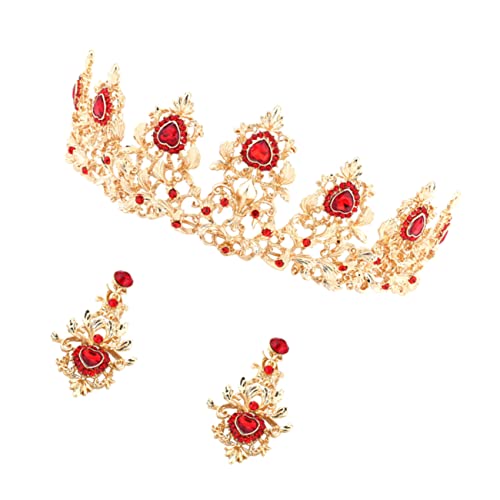 OATIPHO 1 Satz Brautkrone Haarpin Ohrringe Stylisches Hochzeitsaccessoire für Damen Haarschmuck für Besondere Anlässe und Prom Partys Einteiliges Design Leicht und Tragbar Perfektes für von OATIPHO