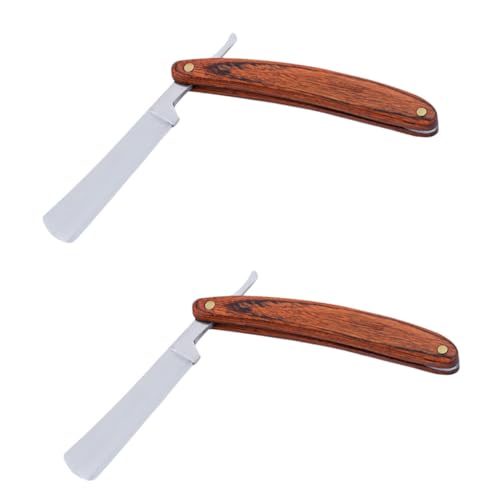 OATIPHO 1 Satz Farbiger Holzrasierer Handhaben Klingen Doppelt Rasieren Rasierapparat Werkzeug Herren Rasierer Herrenrasierer Herren Rucksern Rostfreier Stahl 2 Stück von OATIPHO