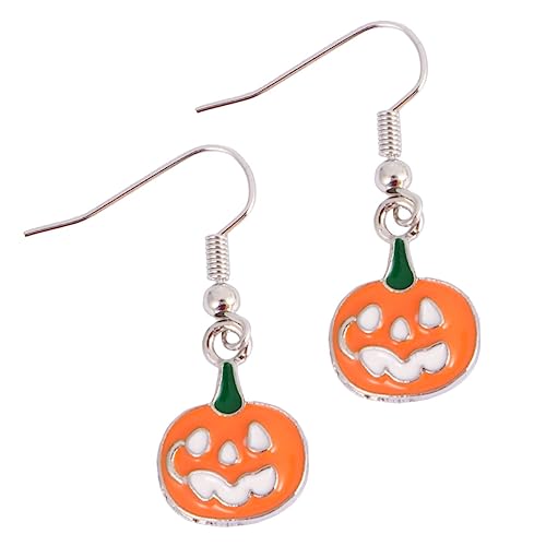 OATIPHO 1 Satz Halloween Ohrstecker Set Geschnitzte Schädel Ohrringe Legierung Halloween Dekoration für Kostüme und Partys Kürbis von OATIPHO