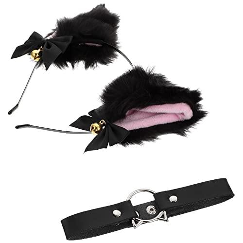 OATIPHO 1 Satz Katzenohren Haarreif Set mit Halsband Cosplay Zubehör für Partys und Festivals und Leicht für Unvergessliche Rollenspiele und Paargames von OATIPHO