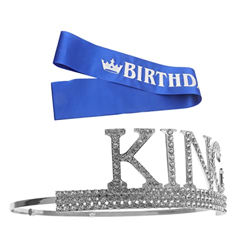 OATIPHO 1 Satz Königliche Krone für Herren mit Schärpe Geburtstagskostüm Accessoire für Männer Design für Partys Hochzeiten und Besondere Anlässe Hochwertiges Material von OATIPHO