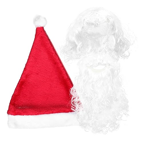 OATIPHO 1 Satz Santa Perücke und Bart für Erwachsene Weihnachtsmann Kostüm Zubehör Cosplay Weihnachtsdeko für Festliche Anlässe Bequem und Wiederverwendbar für Weihnachten und Feiern von OATIPHO