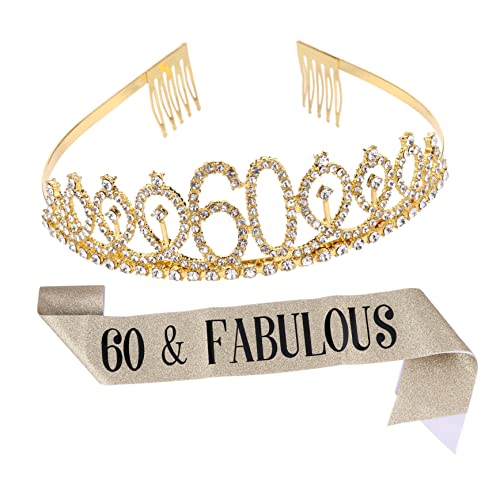 OATIPHO 1 Satz Teiliges Geburtstagskrone und Schärpe Goldene Dekoration für Junggesellenabschied und Feiern Gürtel für Unvergessliche von OATIPHO