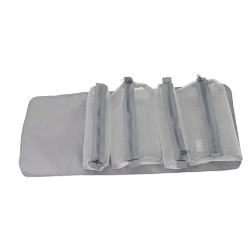 OATIPHO 1 Stück Abnehmbarer Kosmetikbeutel Faltbare und wasserdichte Make Up mit Großem Fassungsvermögen Praktische und Aufbewahrungslösung für Damen Fächer aus PU Material in Korallenpink von OATIPHO