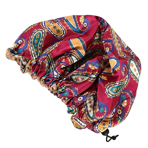 OATIPHO 1 Stück Doppellagige Schlafhaube für Damen Wasserdichte Badekappe für Spa aus Strapazierfähigem mit Buntem Schützt vor Nässe von OATIPHO